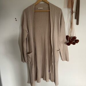 Tea-n-Rose Oatmeal Ribbed Cardigan